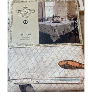John Derian Target Cutlery Tablecloth Cotton Linen 60” x 104" Utensil Farmhouse
